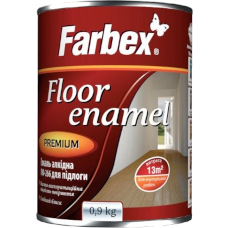 Емаль алкідна FARBEX ПФ-266, глянець червоно-коричневий, 0,9кг